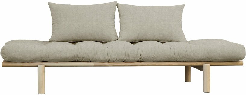 Lit de jour en bois clair et matelas lin Pace - Karup Design - The Cool Republic