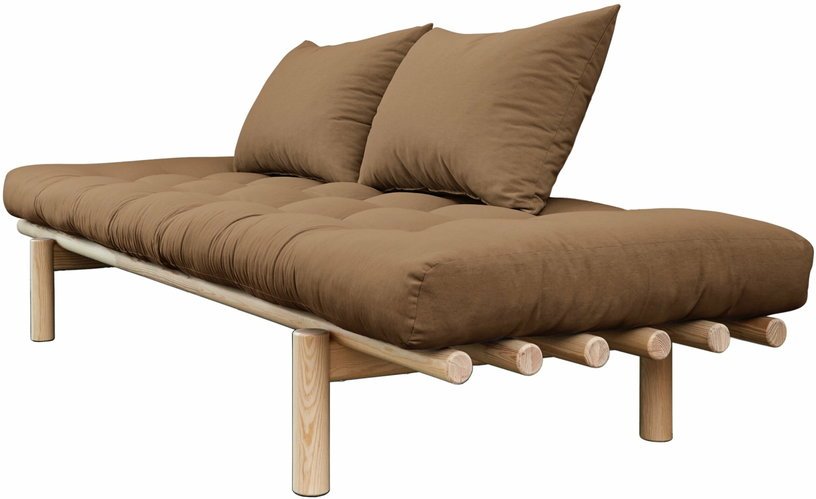 Lit de jour en bois clair et matelas mocca Pace - Karup Design - The Cool Republic