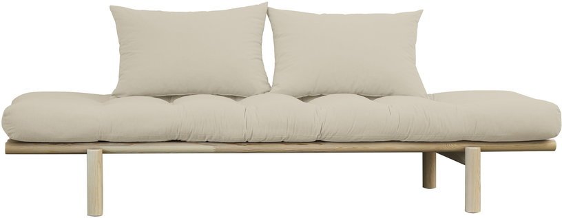 Lit de jour en bois naturel et coton beige Pace - Karup Design - The Cool Republic