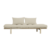 Lit de jour en bois naturel et coton beige Pace - Karup Design - The Cool Republic