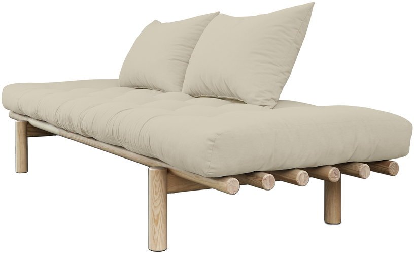 Lit de jour en bois naturel et coton beige Pace - Karup Design - The Cool Republic