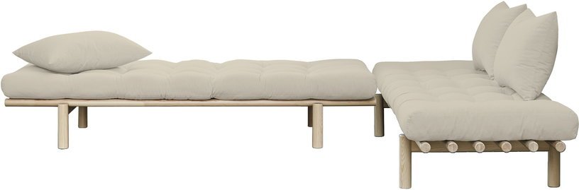 Lit de jour en bois naturel et coton beige Pace - Karup Design - The Cool Republic