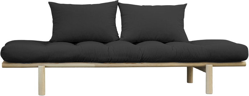 Lit de jour en bois naturel et coton noir Pace - Karup Design - The Cool Republic