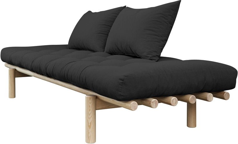 Lit de jour en bois naturel et coton noir Pace - Karup Design - The Cool Republic