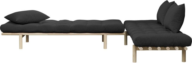 Lit de jour en bois naturel et coton noir Pace - Karup Design - The Cool Republic