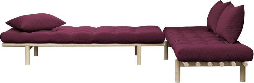 Lit de jour en bois naturel et coton violet Pace - Karup Design - The Cool Republic