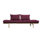 Lit de jour en bois naturel et coton violet Pace - Karup Design - The Cool Republic