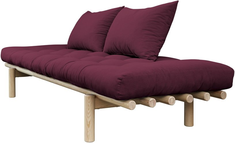 Lit de jour en bois naturel et coton violet Pace - Karup Design - The Cool Republic