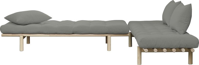 Lit de jour en bois naturel et matelas gris Pace - Karup Design - The Cool Republic