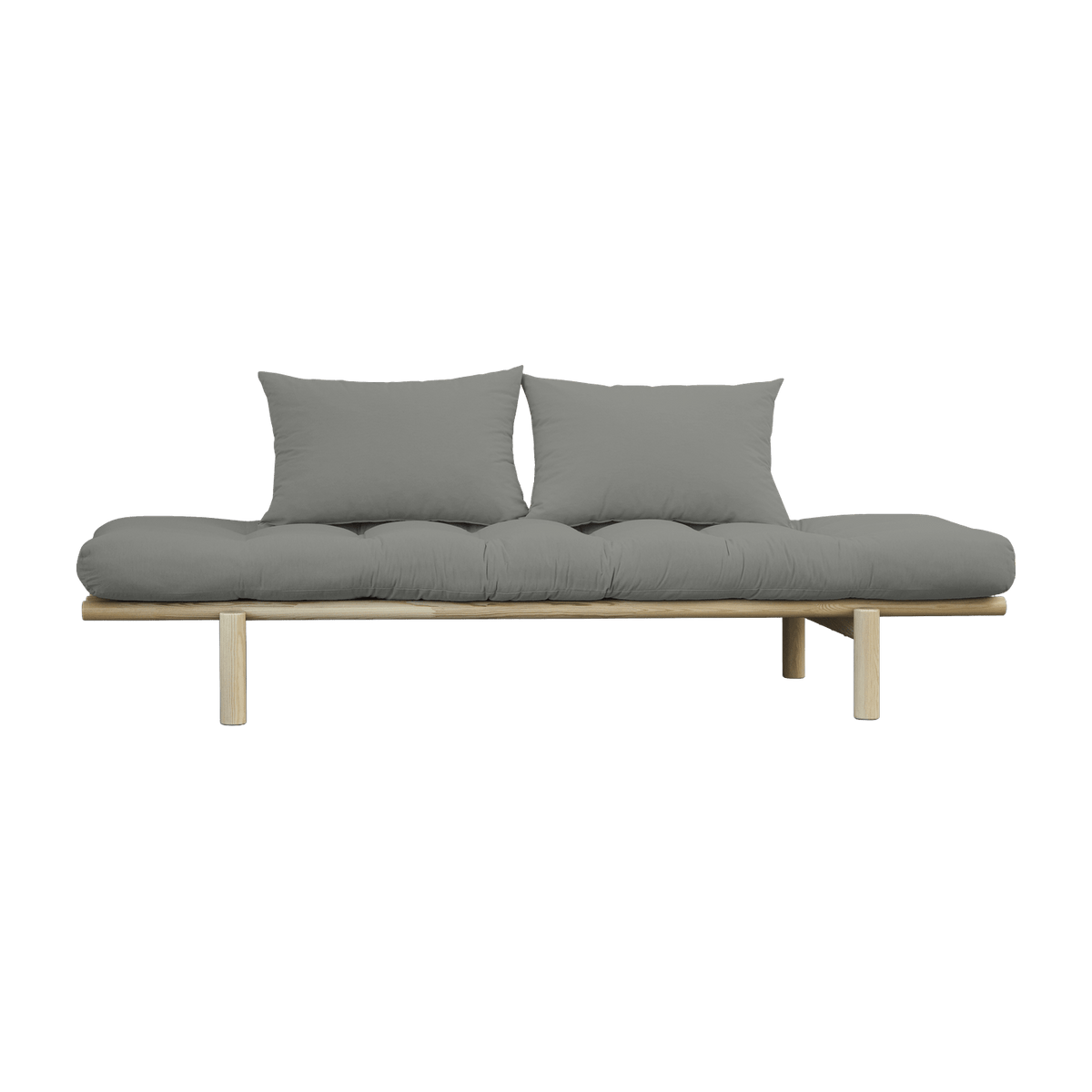 Lit de jour en bois naturel et matelas gris Pace - Karup Design - The Cool Republic