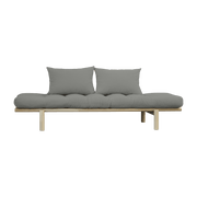 Lit de jour en bois naturel et matelas gris Pace - Karup Design - The Cool Republic