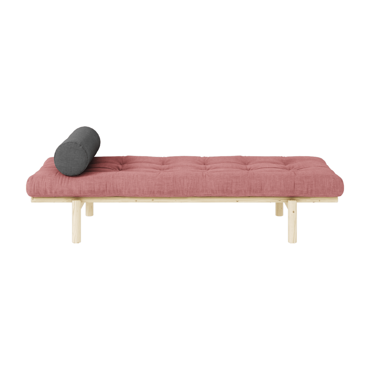 Lit de jour en pin clair et velours côtelé rose sorbet Next Daybed - Karup Design - The Cool Republic