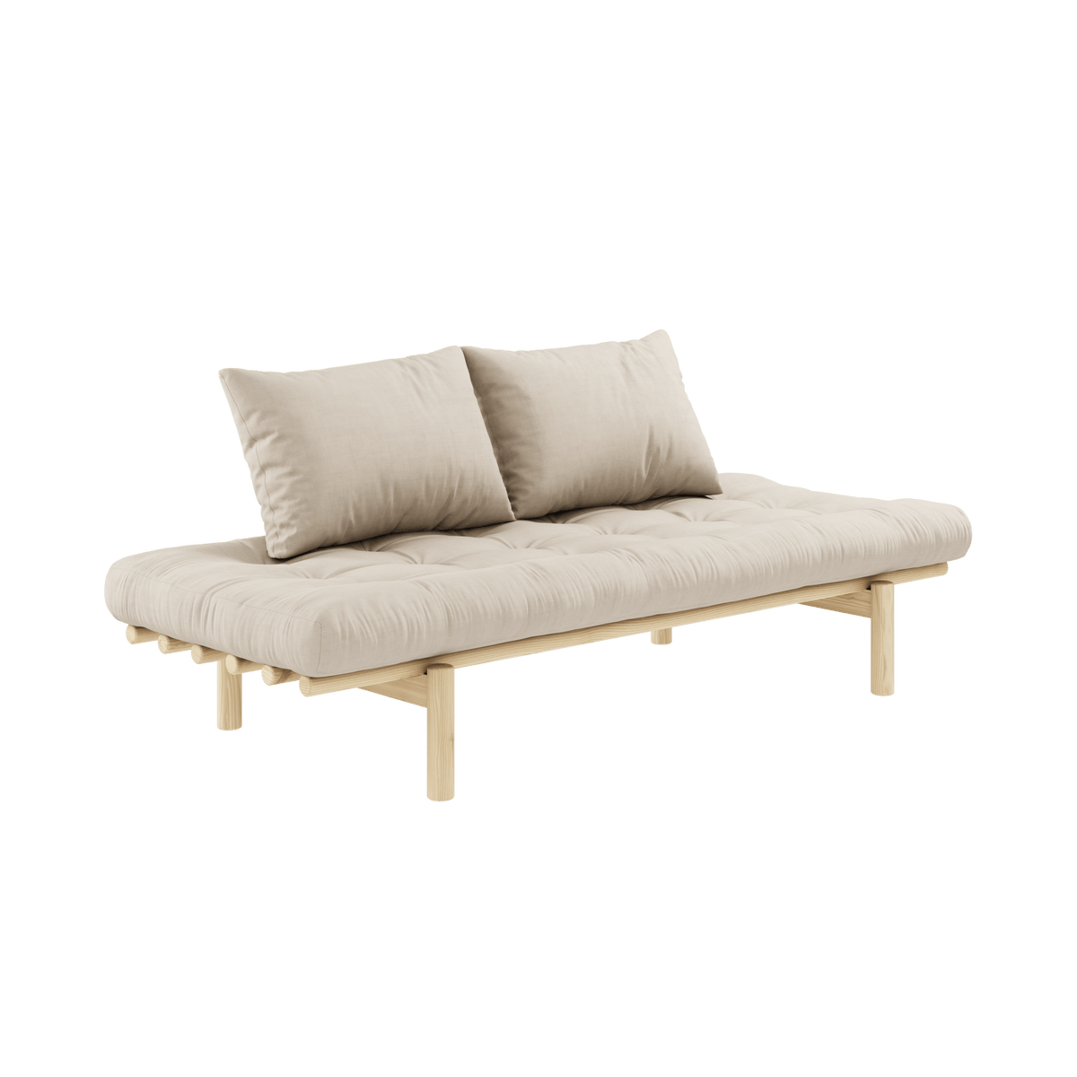 Lit de jour en pin massif avec matelas beige 75x200cm Pace - Karup Design - The Cool Republic