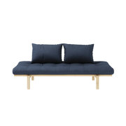 Lit de jour en pin massif avec matelas bleu marine 75x200cm Pace - Karup Design - The Cool Republic