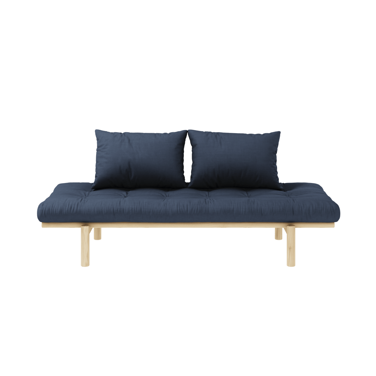 Lit de jour en pin massif avec matelas bleu marine 75x200cm Pace - Karup Design - The Cool Republic