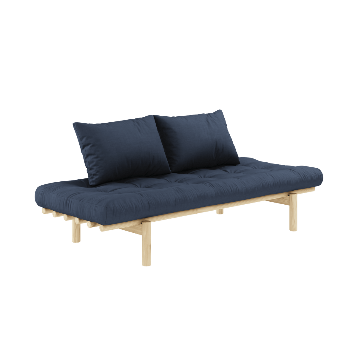 Lit de jour en pin massif avec matelas bleu marine 75x200cm Pace - Karup Design - The Cool Republic