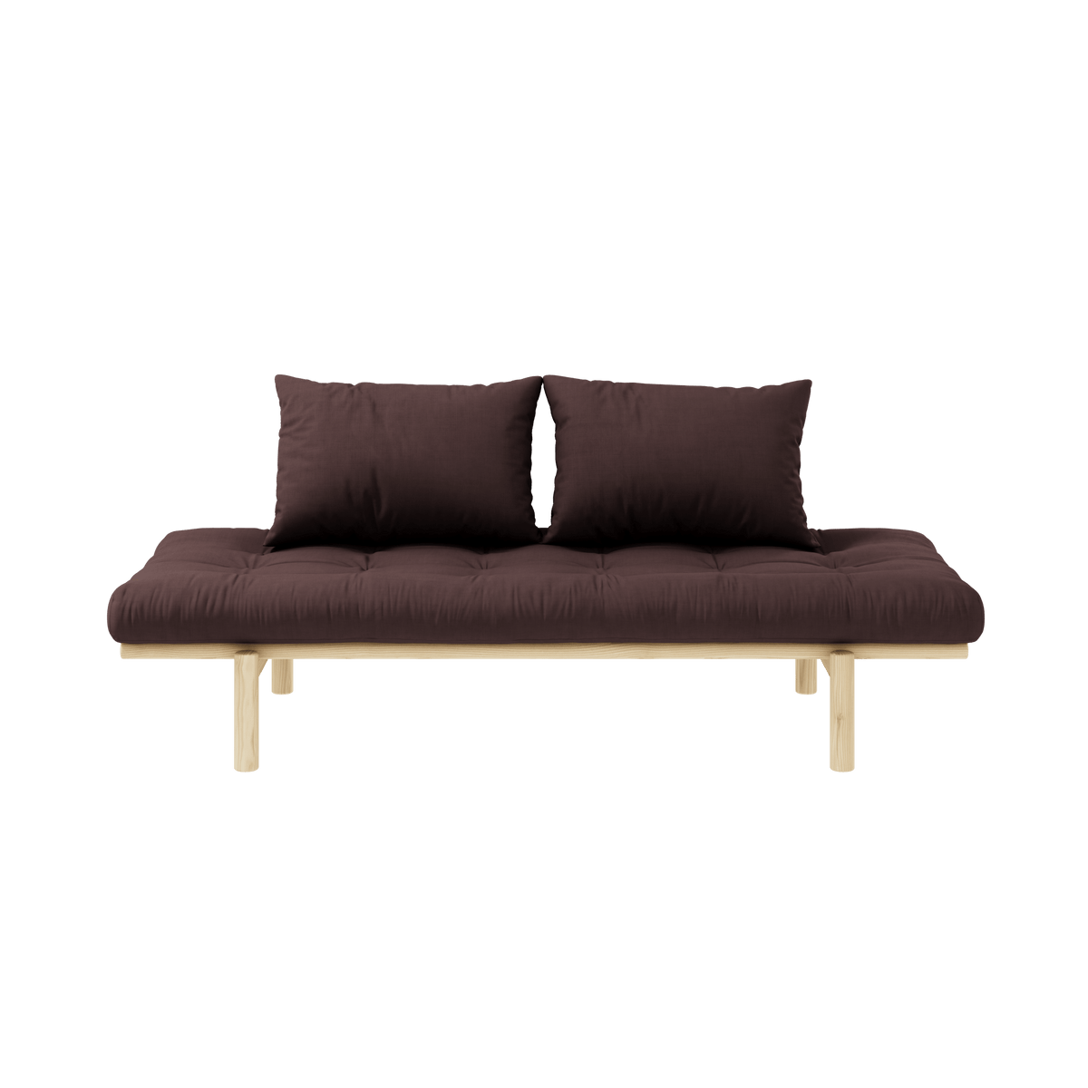 Lit de jour en pin massif avec matelas marron 75x200cm Pace - Karup Design - The Cool Republic