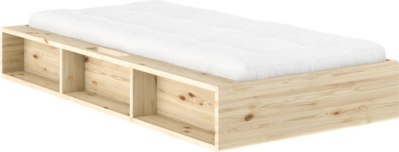 Lit en pin avec six compartiments de rangement 120x200cm Ziggy - Karup Design - The Cool Republic