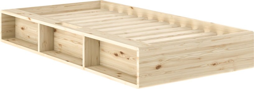 Lit en pin avec six compartiments de rangement 90x200cm Ziggy - Karup Design - The Cool Republic