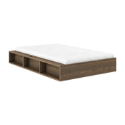 Lit en pin foncé avec six compartiments de rangement 120x200cm Ziggy - Karup Design - The Cool Republic