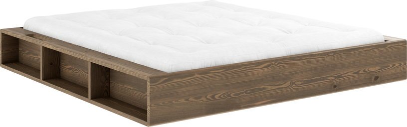 Lit en pin laqué marron foncé et tissu 180 x 200 cm Ziggy - Karup Design - The Cool Republic