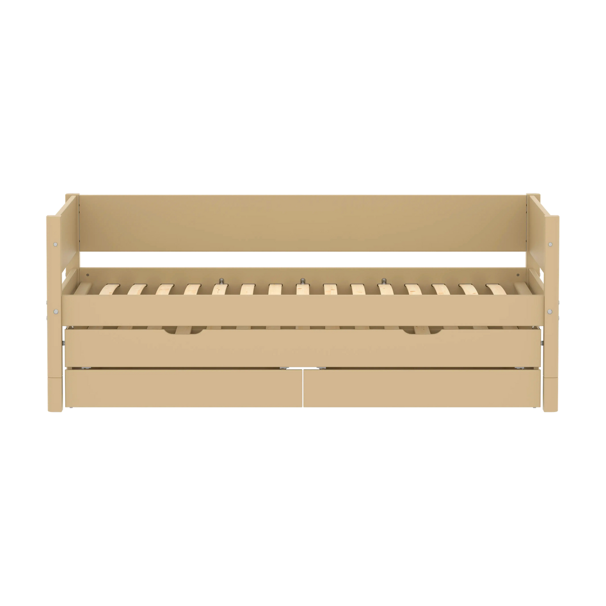 Lit gigogne pour enfant avec rangements en bois beige 210x101x81cm White - Flexa — vue 2