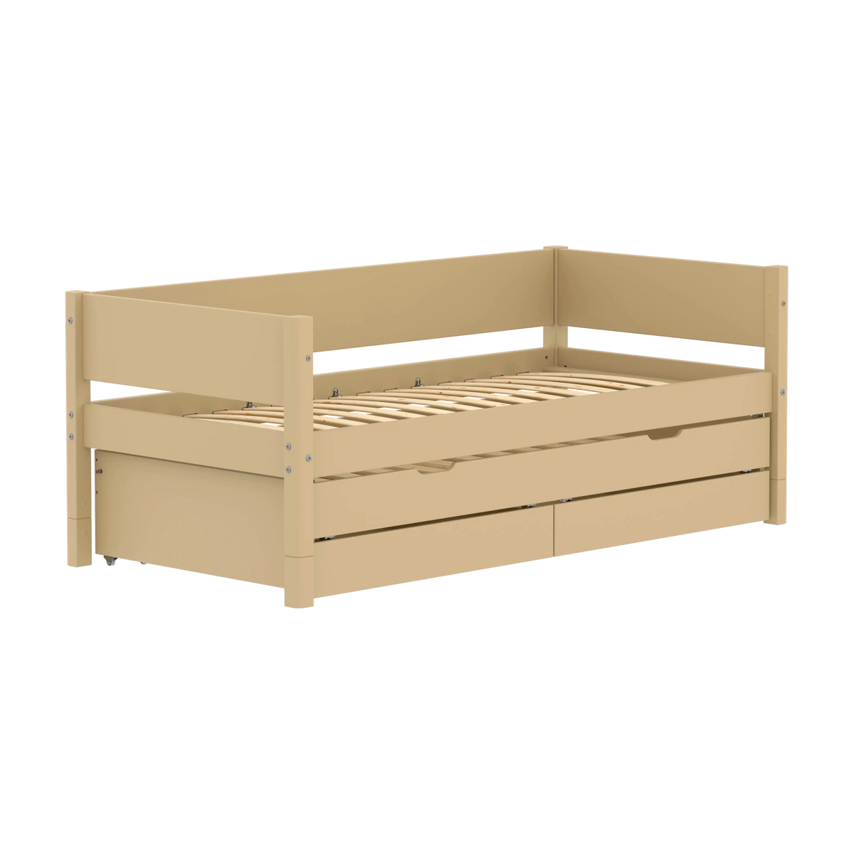 Lit gigogne pour enfant avec rangements en bois beige 210x101x81cm White - Flexa — vue 3