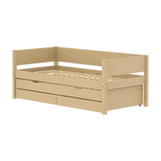 Lit gigogne pour enfant avec rangements en bois beige 210x101x81cm White - Flexa