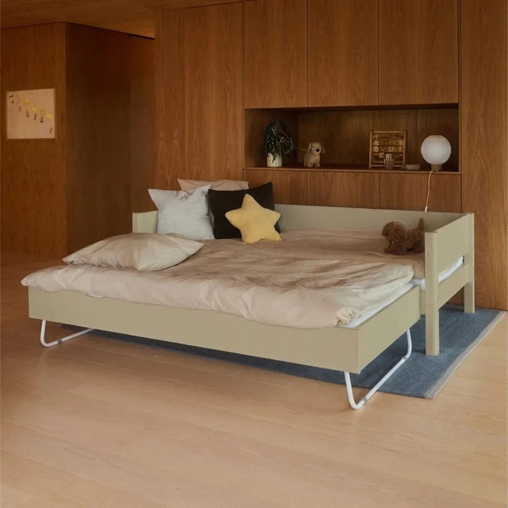 Lit gigogne pour enfant en bois beige 210x101x66,5cm White - Flexa — vue 2