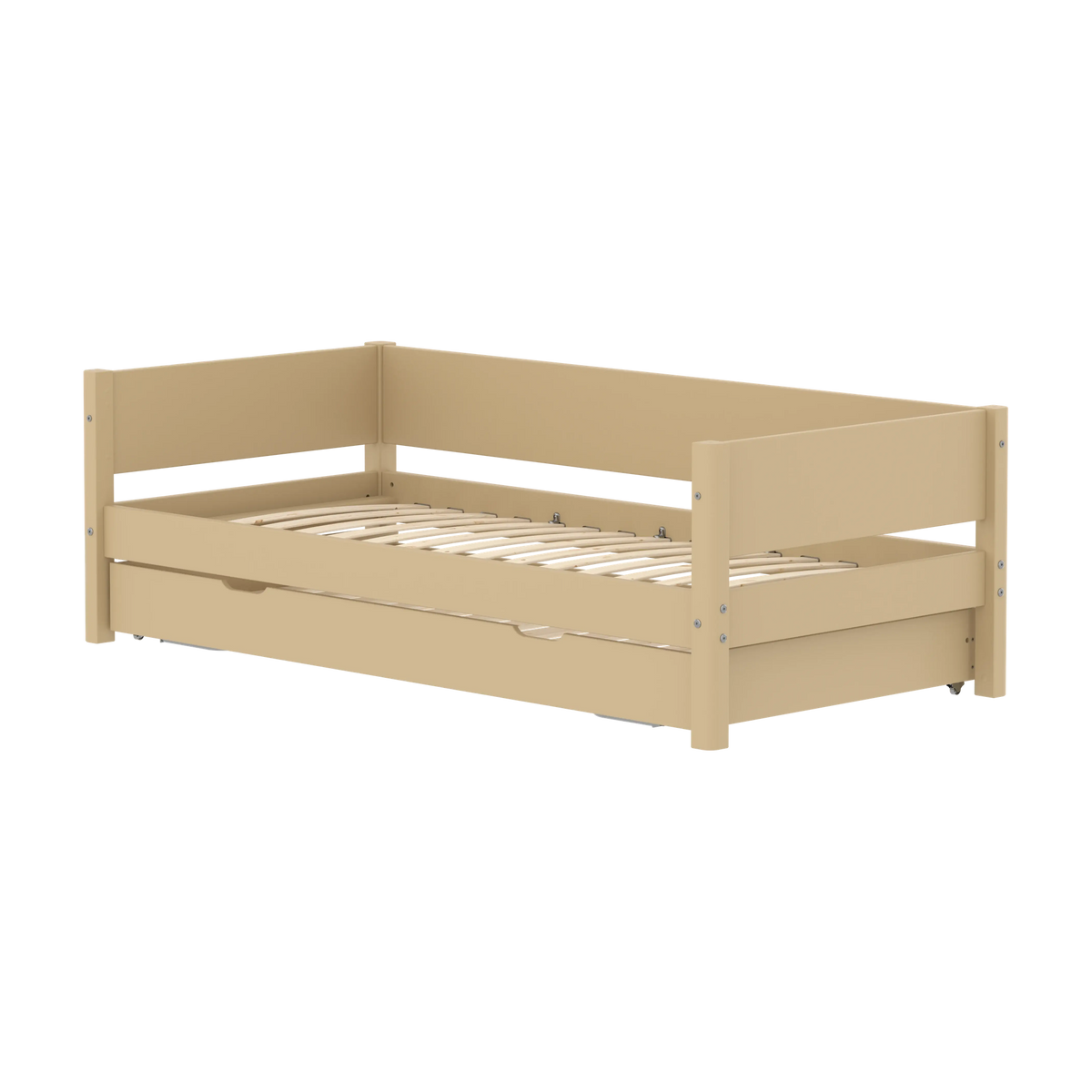 Lit gigogne pour enfant en bois beige 210x101x66,5cm White - Flexa