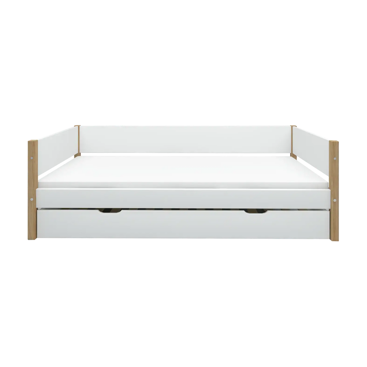 Lit gigogne pour enfant en chêne naturel et bois blanc 208x99,3x66,5cm Nor - Flexa — vue 3