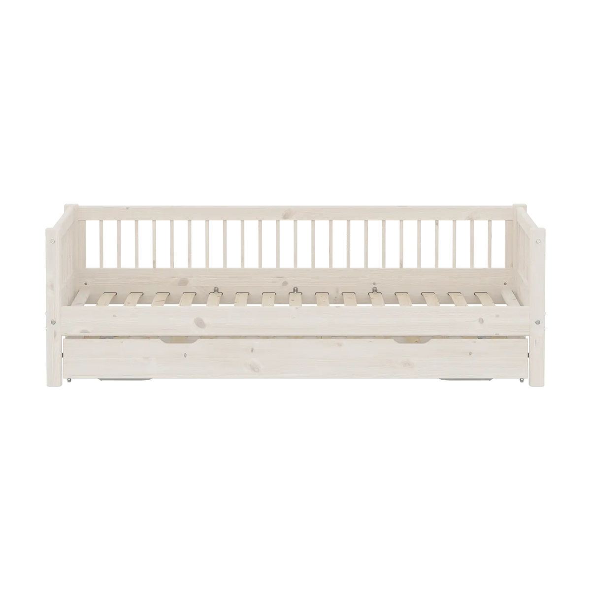 Lit gigogne pour enfant en pin massif blanc 210x100x66,5cm Classic - Flexa — vue 2