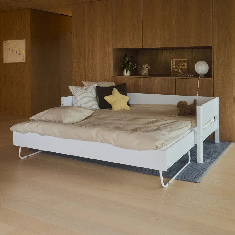 Lit gigogne pour enfant en pin massif et bois blanc 210x101x66,5cm White - Flexa — vue 8