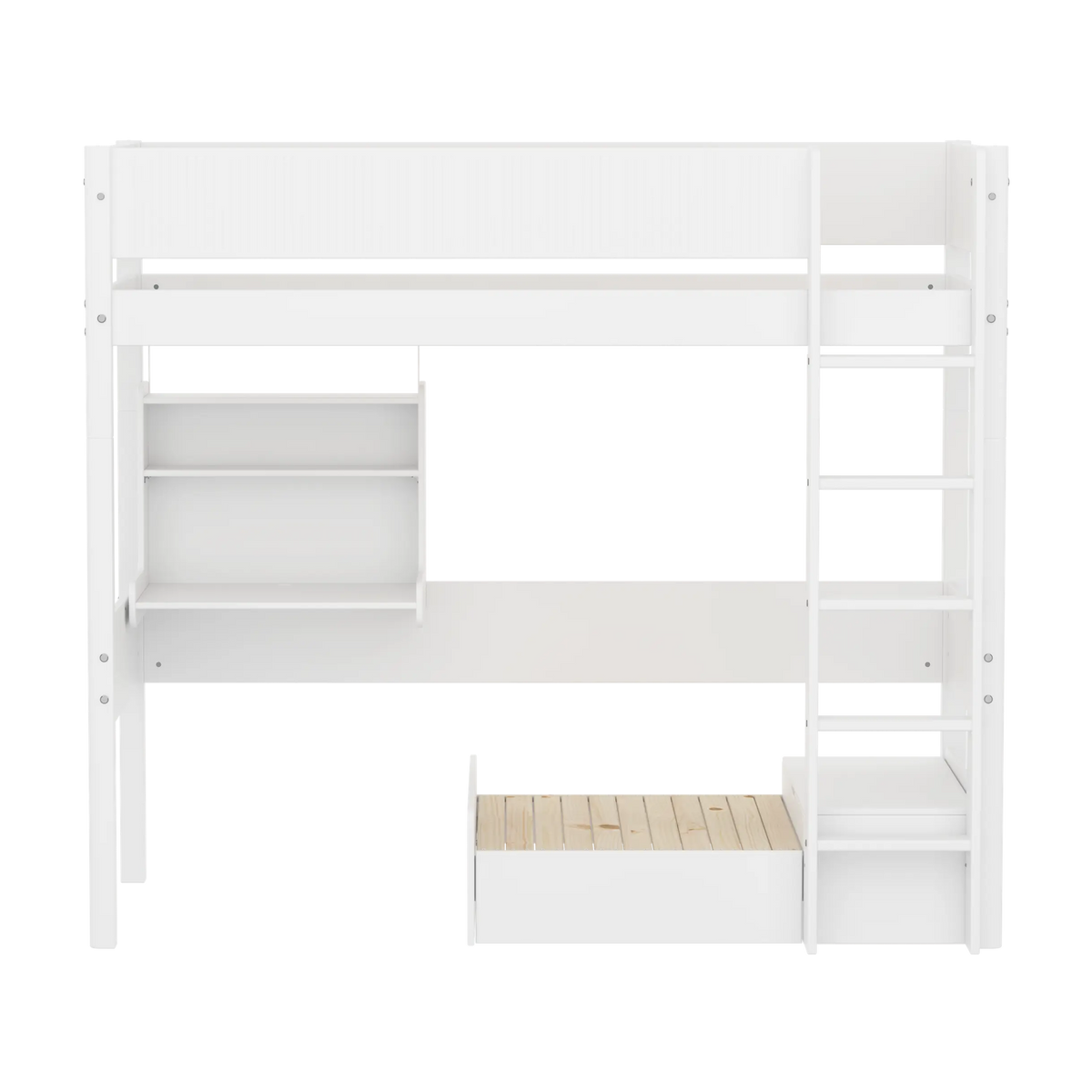 Lit mezzanine complet pour enfant en pin blanc 210x109x184cm White Casa - Flexa — vue 2
