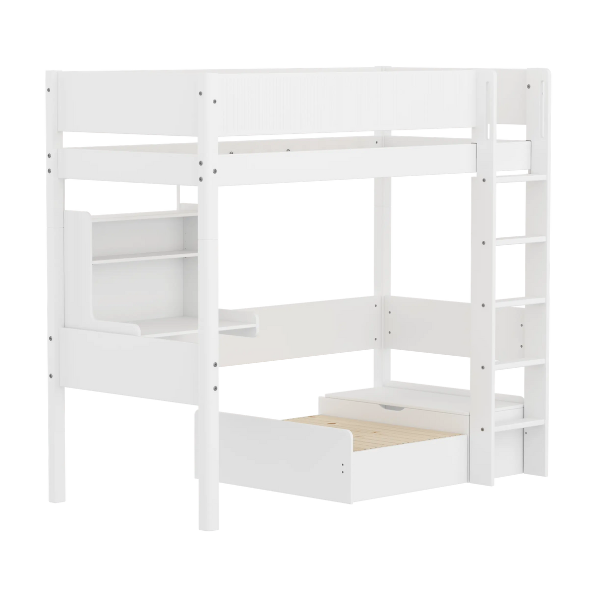 Lit mezzanine complet pour enfant en pin blanc 210x109x184cm White Casa - Flexa — vue 3
