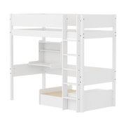 Lit mezzanine complet pour enfant en pin blanc 210x109x184cm White Casa - Flexa