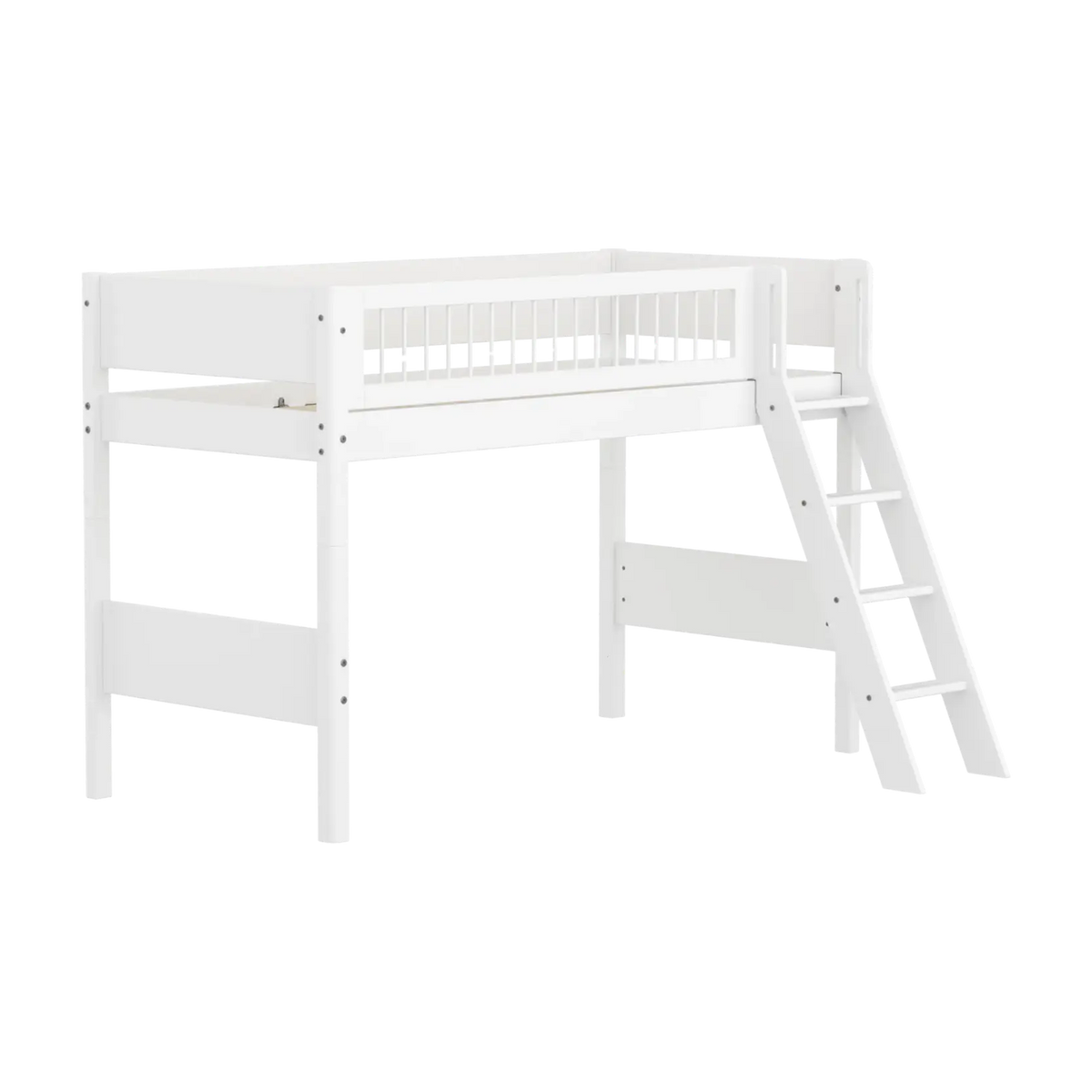 Lit mezzanine pour enfant en bois de pin blanc 210x159x143cm White - Flexa — vue 3