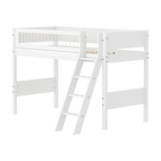 Lit mezzanine pour enfant en bois de pin blanc 210x159x143cm White - Flexa