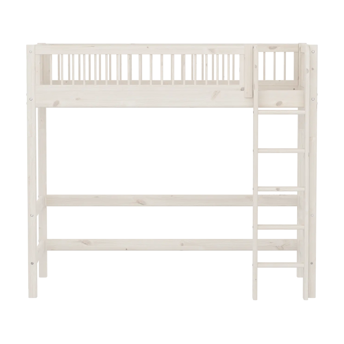 Lit mezzanine pour enfant en pin massif blanchi 210x110x184cm Classic - Flexa — vue 2