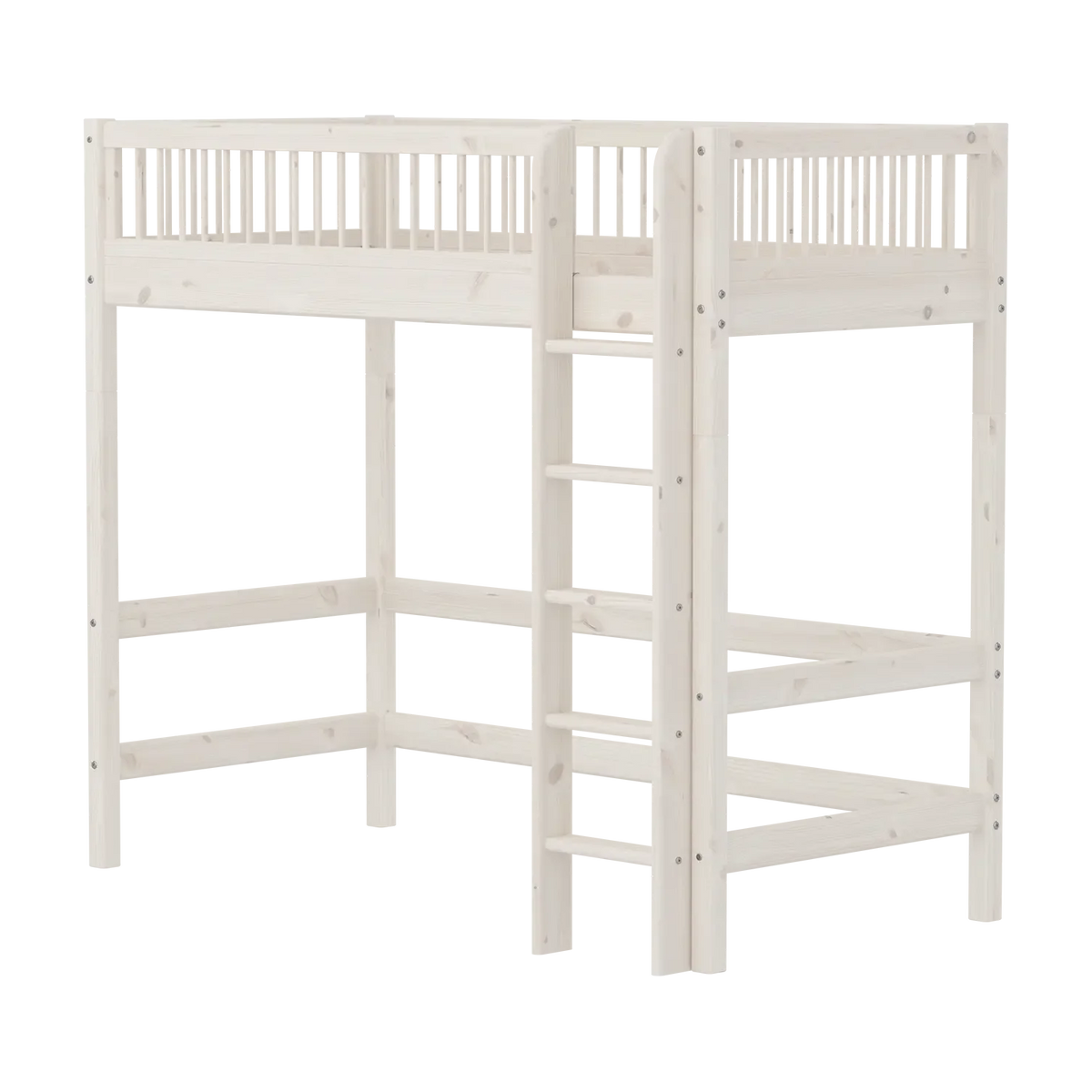 Lit mezzanine pour enfant en pin massif blanchi 210x110x184cm Classic - Flexa