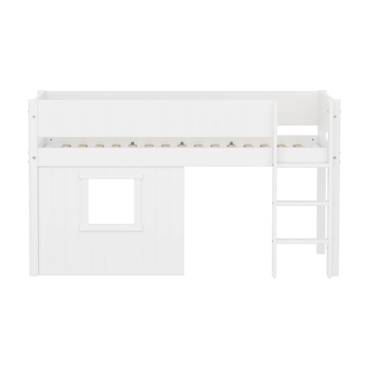 Lit mi-hauteur pour enfant avec cabane en bois blanc 210x109x120cm White - Flexa — vue 2