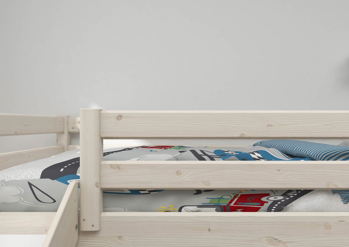 Lit mi-hauteur pour enfant avec toboggan en pin blanc 210x249x120cm Classic - Flexa — vue 4