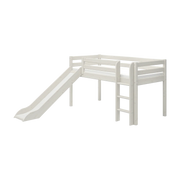 Lit mi-hauteur pour enfant avec toboggan en pin blanc 210x249x120cm Classic - Flexa
