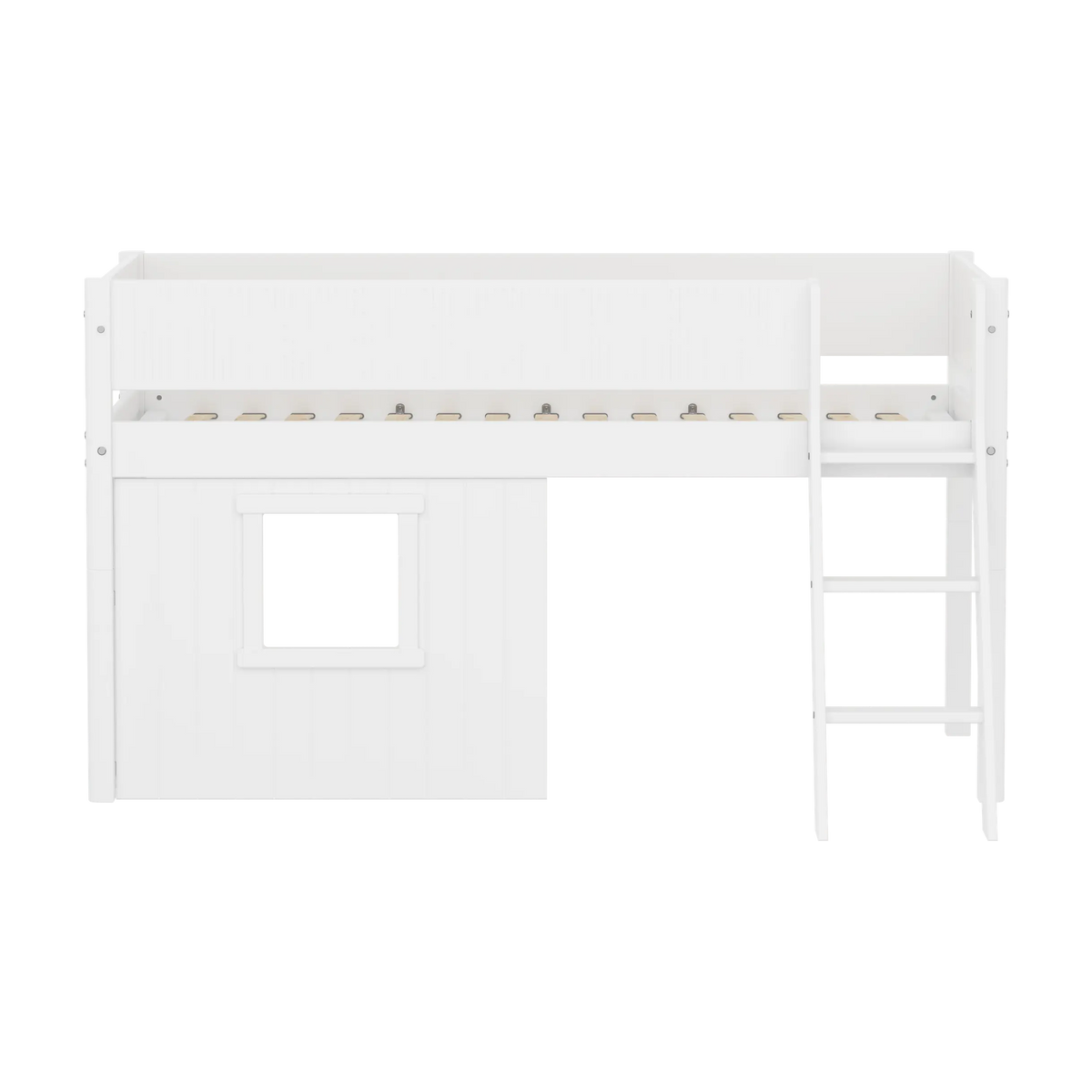 Lit mi-hauteur pour enfant aveccabane en bois blanc 210x151x120cm White - Flexa — vue 2