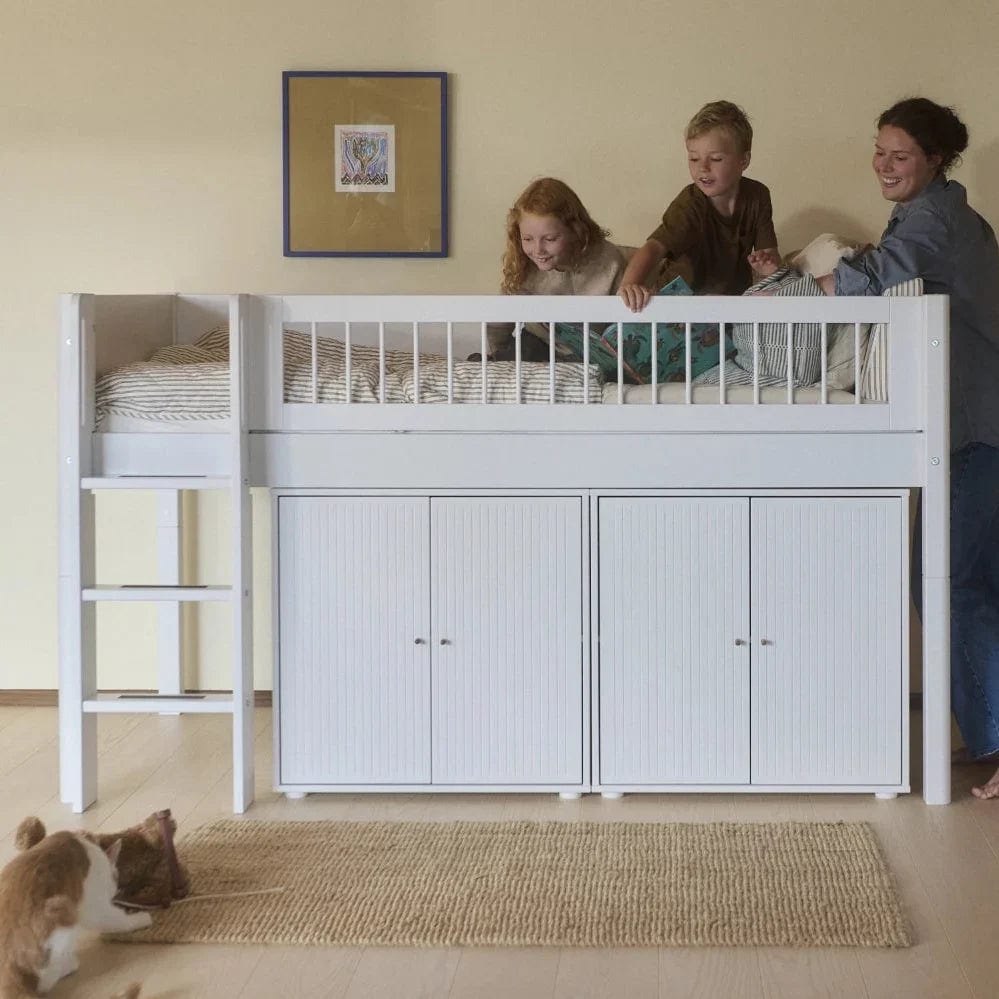 Lit mi-hauteur pour enfant en bois blanc 210x109x120cm White - Flexa — vue 3