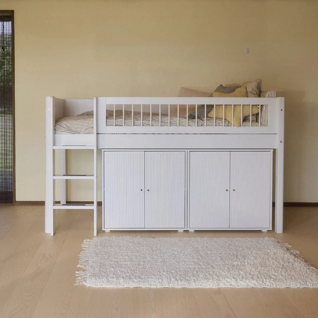 Lit mi-hauteur pour enfant en bois blanc 210x109x120cm White - Flexa — vue 4