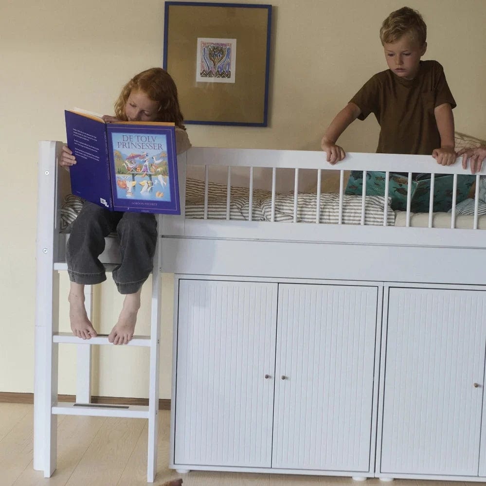 Lit mi-hauteur pour enfant en bois blanc 210x109x120cm White - Flexa — vue 5