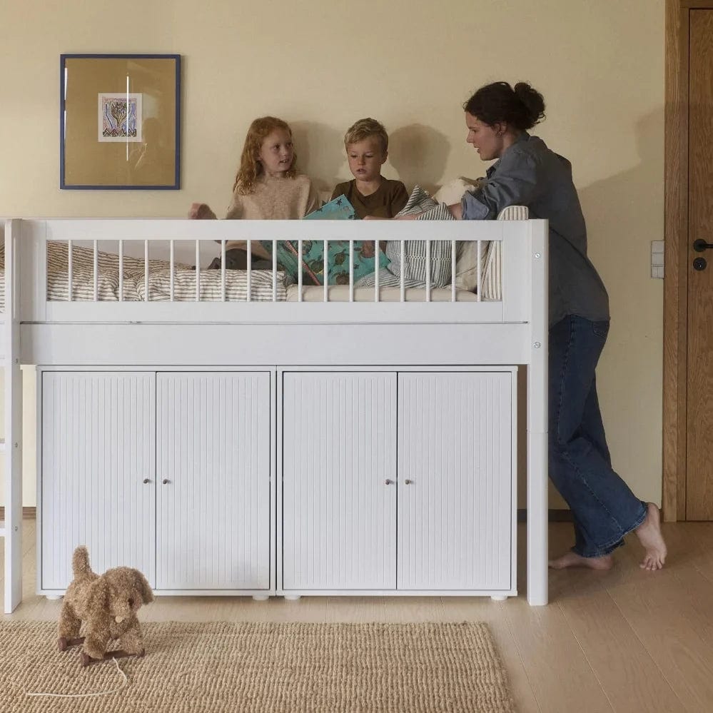 Lit mi-hauteur pour enfant en bois blanc 210x109x120cm White - Flexa — vue 6
