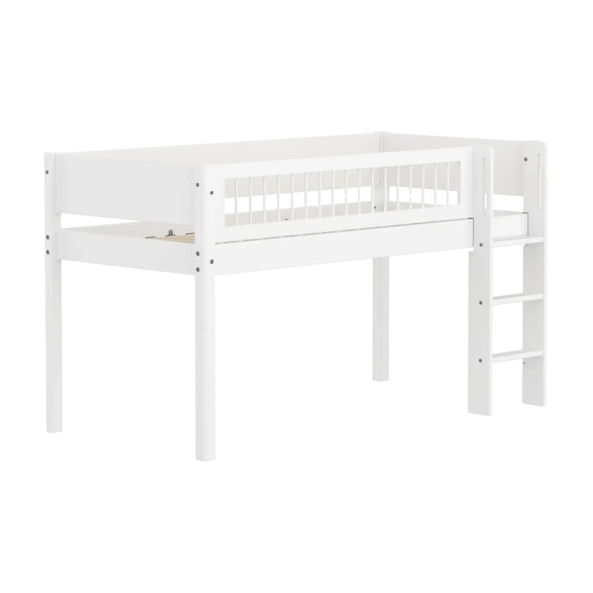 Lit mi-hauteur pour enfant en bois blanc 210x109x120cm White - Flexa — vue 9
