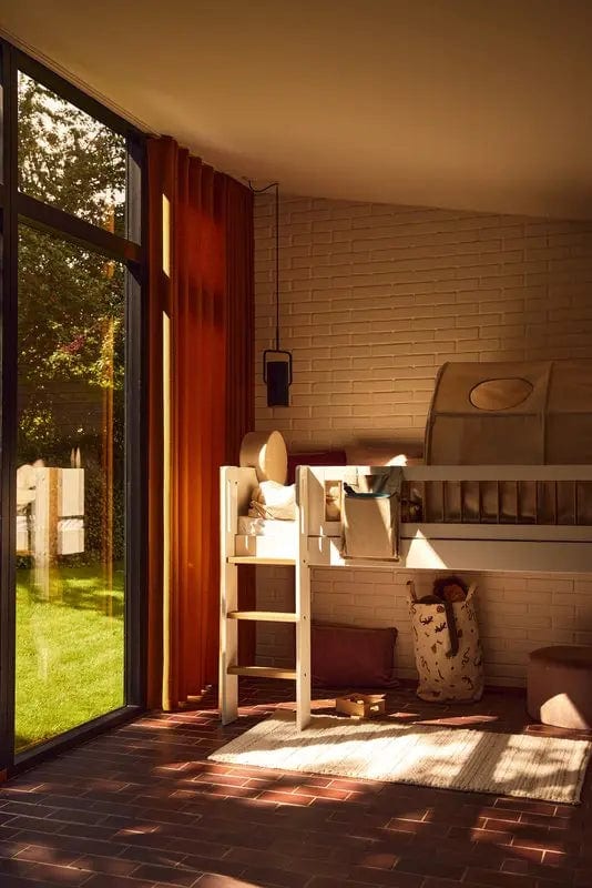 Lit mi-hauteur pour enfant en chêne naturel et bois blanc 208x108,3x120cm Nor - Flexa — vue 5